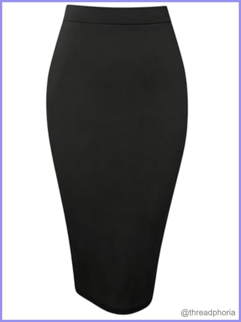 YIREFN Bodycon Pencil Skirt High Waist Elastic Waisted Back Slit Knee Length